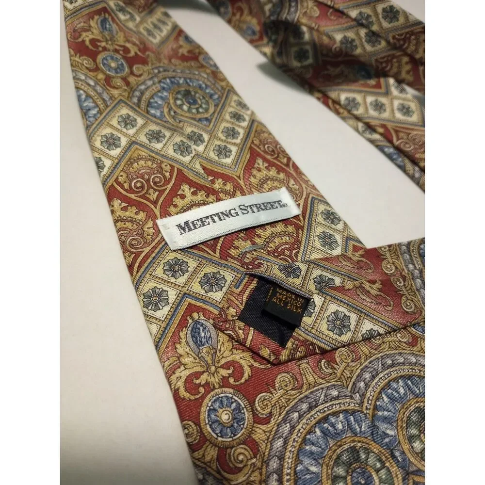 Meeting Street All Silk Made in Mexico Men's Neck Tie 60 inches